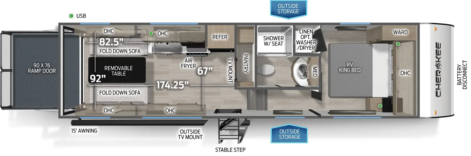 Cherokee Black Label 256RRBL Floorplan